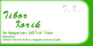 tibor korik business card